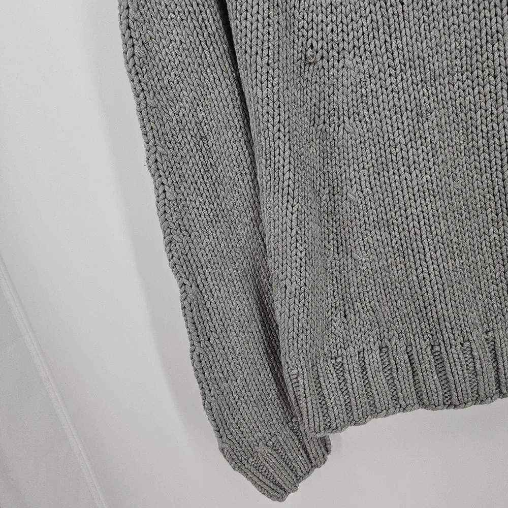 Vintage J. Crew Rollneck Handknit Sweater Gray Fisherman NWT Oarsman L